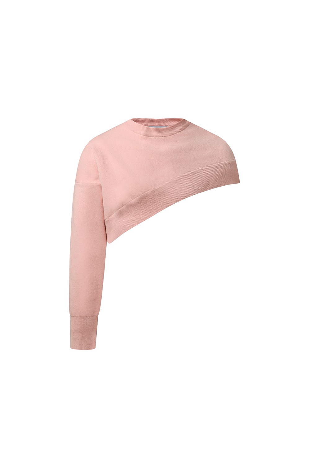 [UN] Diagonal crop knit - Pink