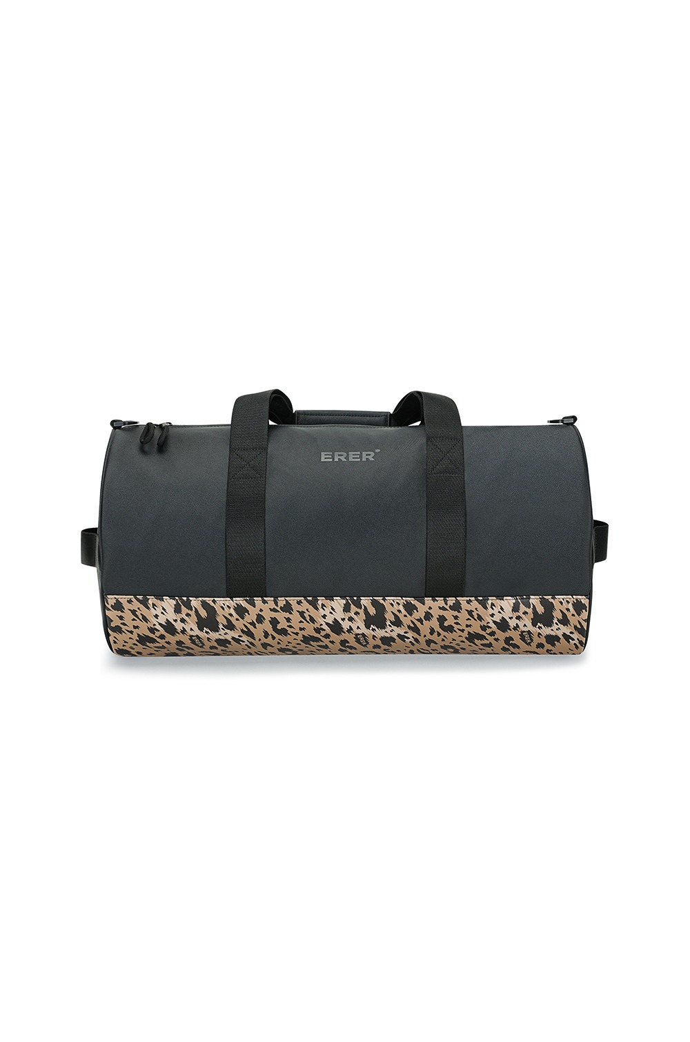 Signature leopard roll boston bag - Black